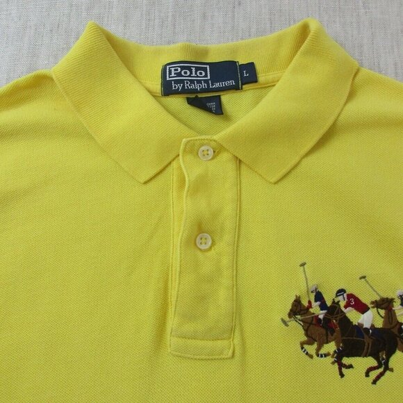 Polo by Ralph Lauren Yellow Polo Shirt Men's Large Golf‎ Performance - Picture 4 of 8
